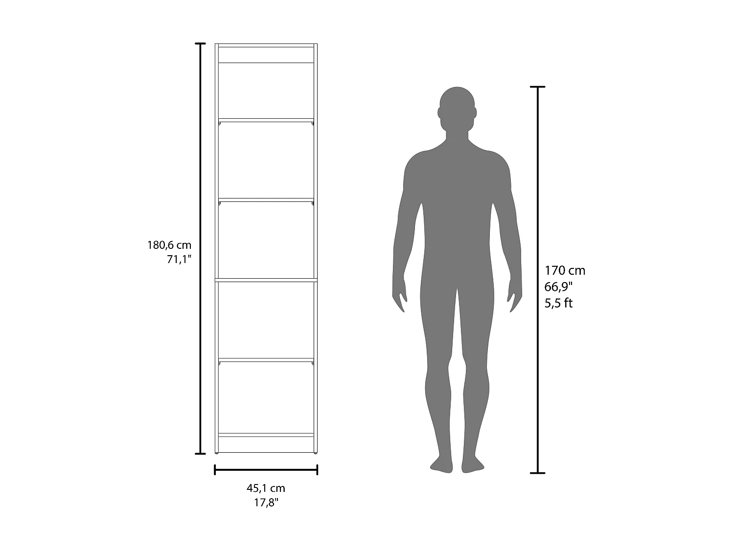 Étagère Verticale HOME M2 avec Rangement Ouvert