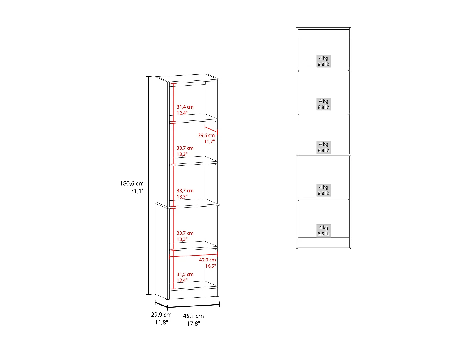 Étagère Verticale HOME M2 avec Rangement Ouvert