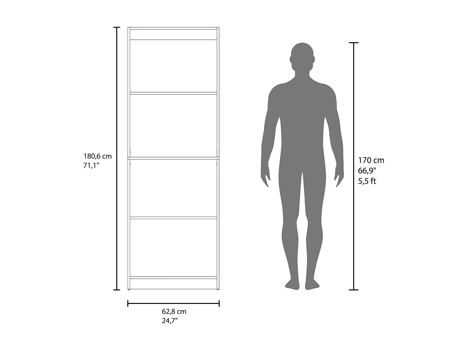 SEALY Librería Vertical de Almacenamiento Abierto para Hogar u Oficina