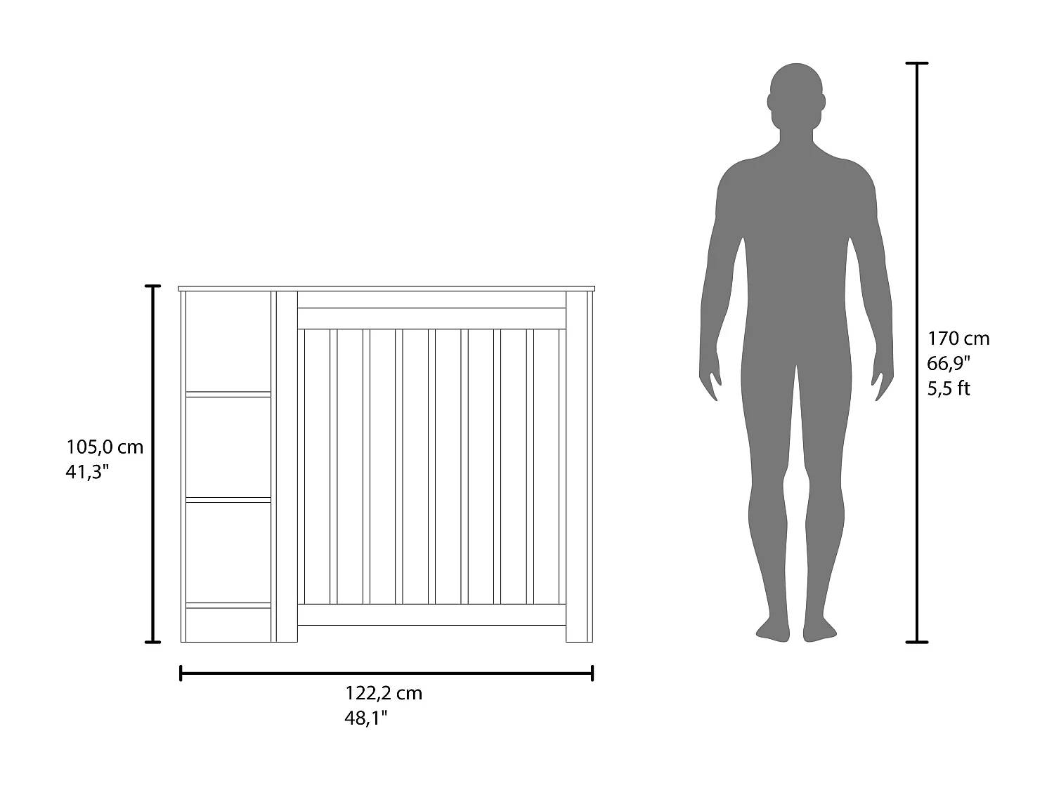 Meuble Cache-Radiateur JOSEPH avec Grilles et Étagères
