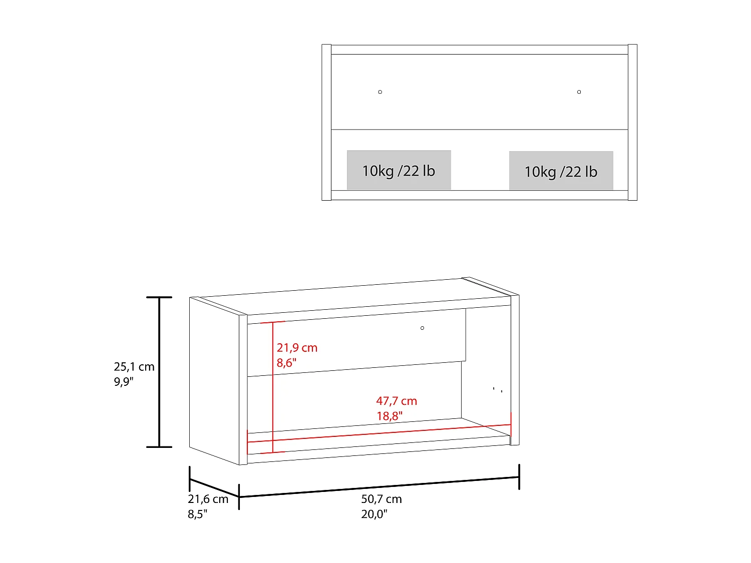 Gabinete de Pared Elsah con Apertura Superior