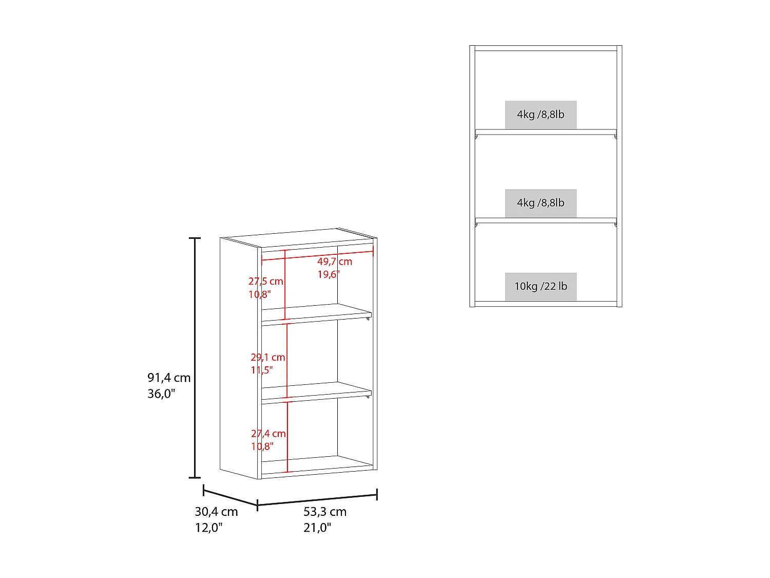 Gabinete de Pared con 2 Puertas