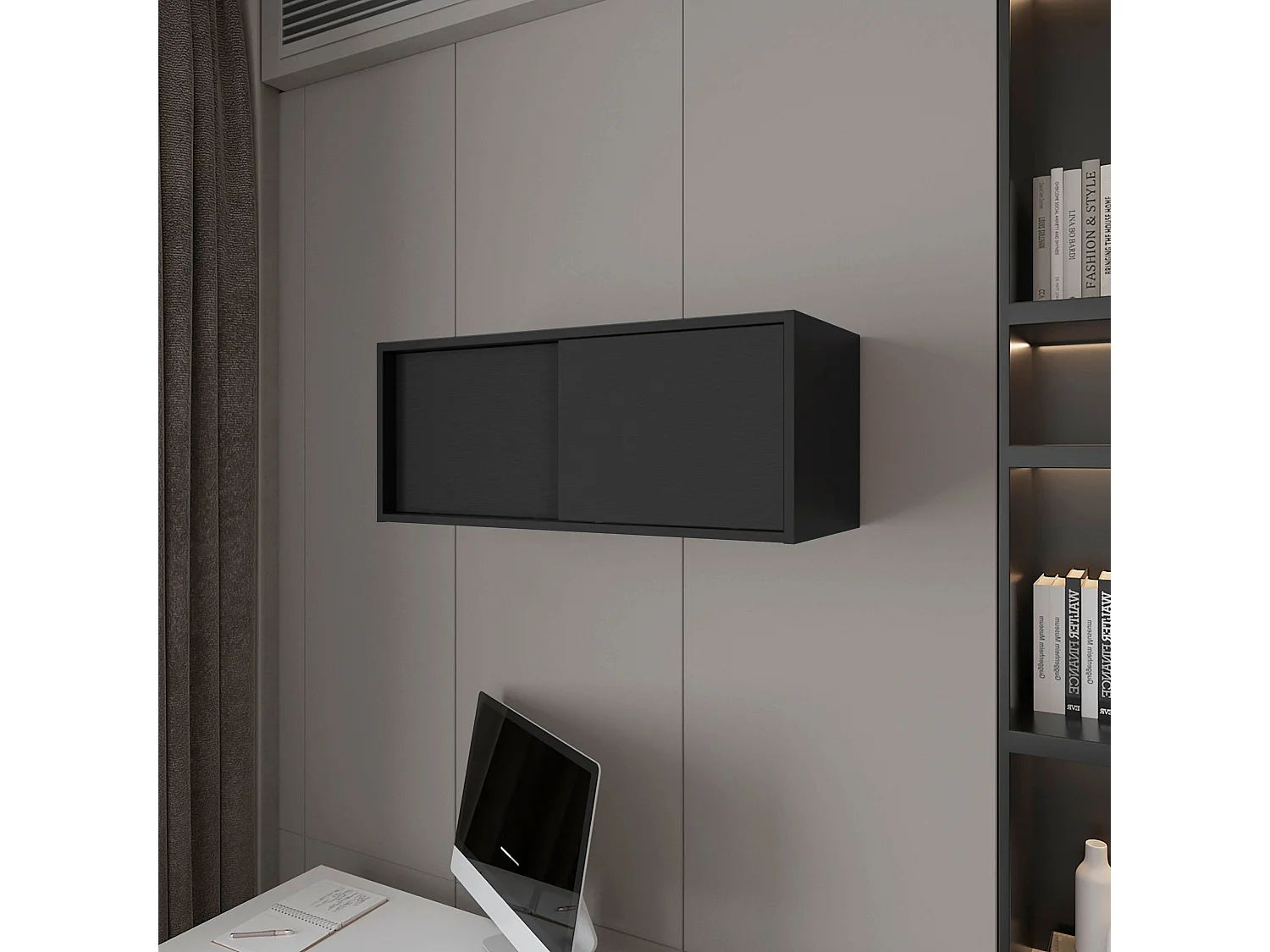 Anegan gabinete flotante con puerta corredera para almacenamiento