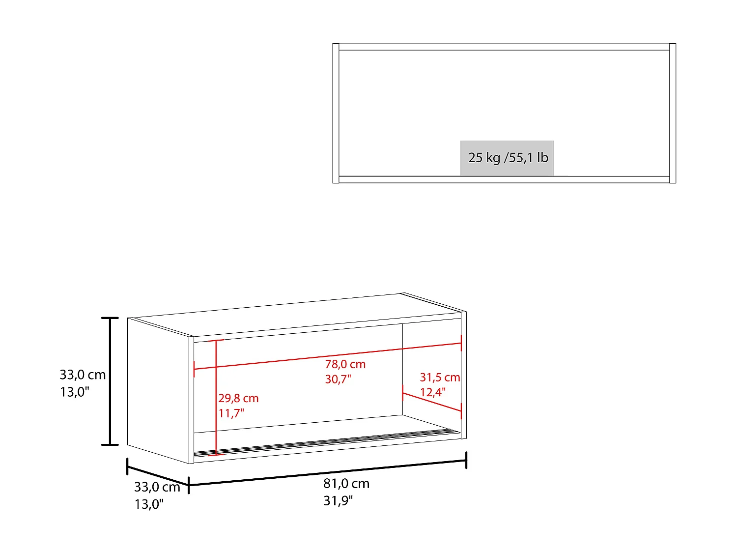 Anegan gabinete flotante con puerta corredera para almacenamiento
