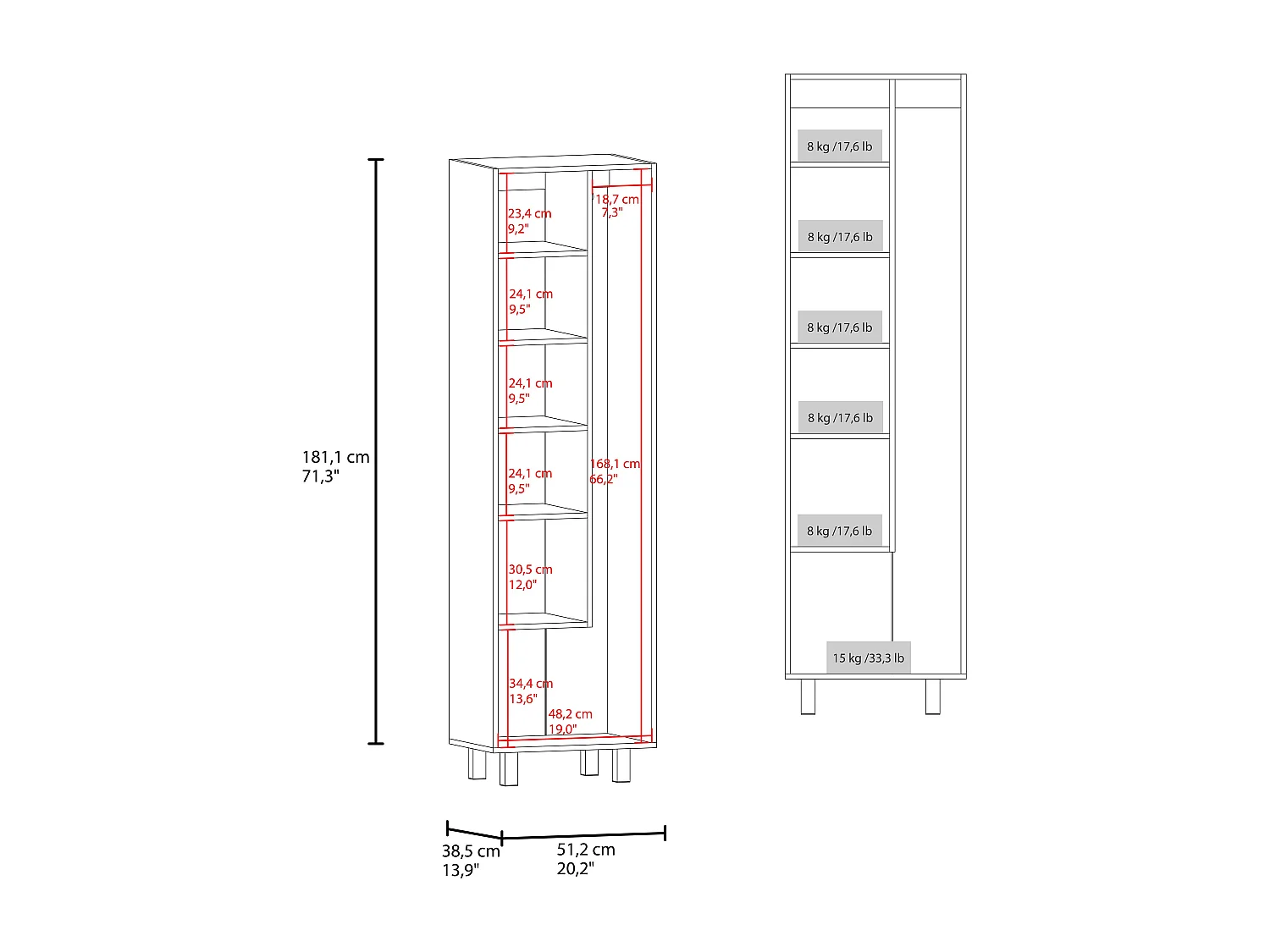 Gabinete de Almacenamiento Nala con Repisas