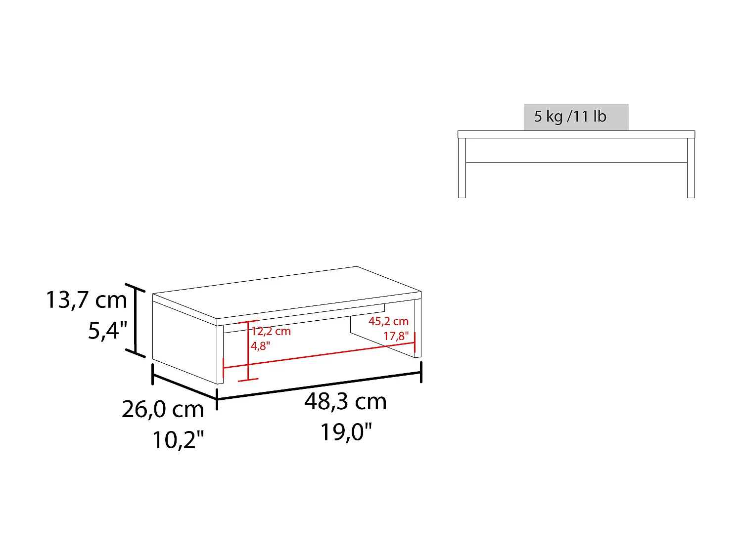 Soporte de monitor Atacama con diseño compacto y moderno