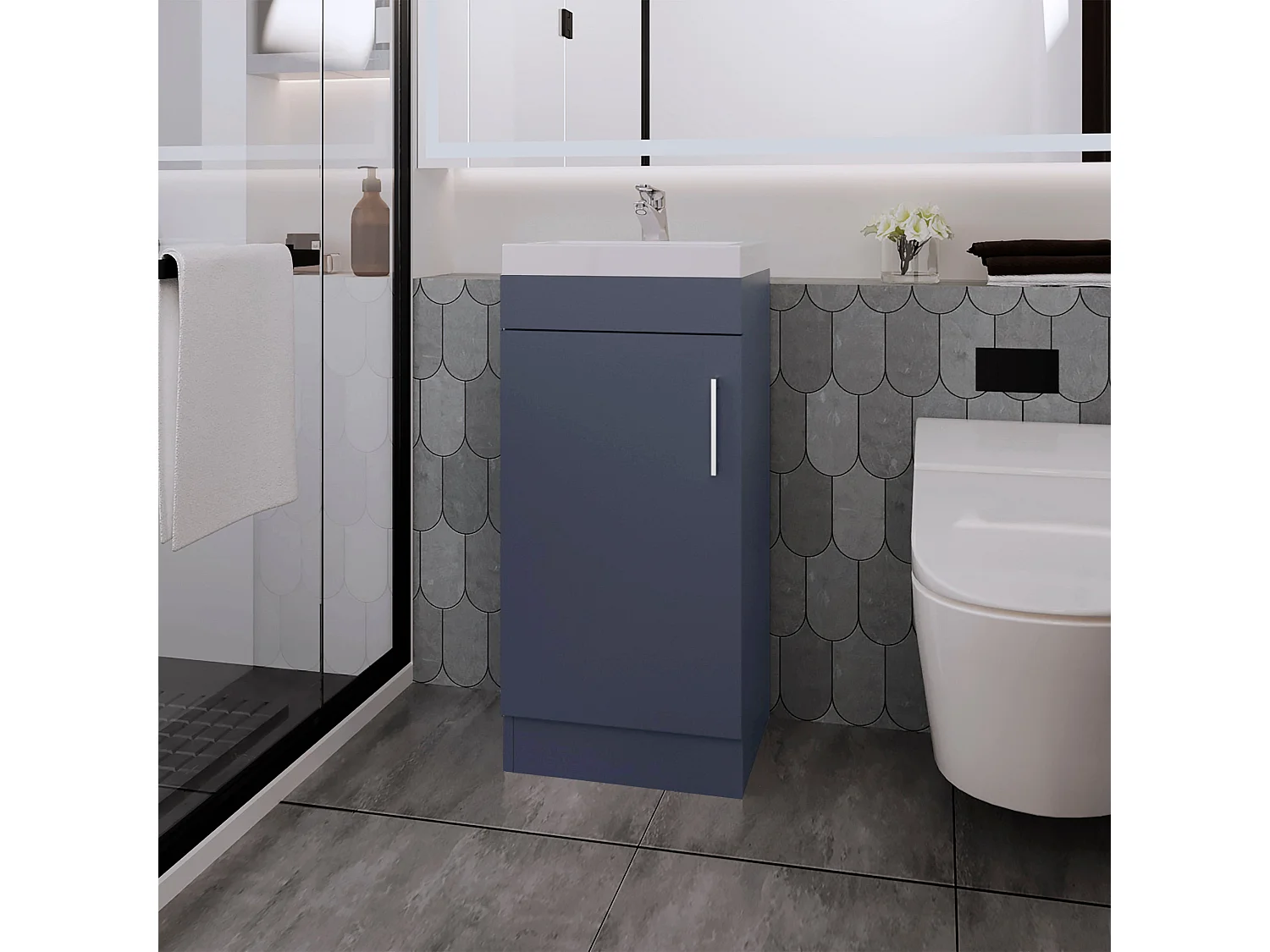 Madrid mueble de baño en melamina con una puerta