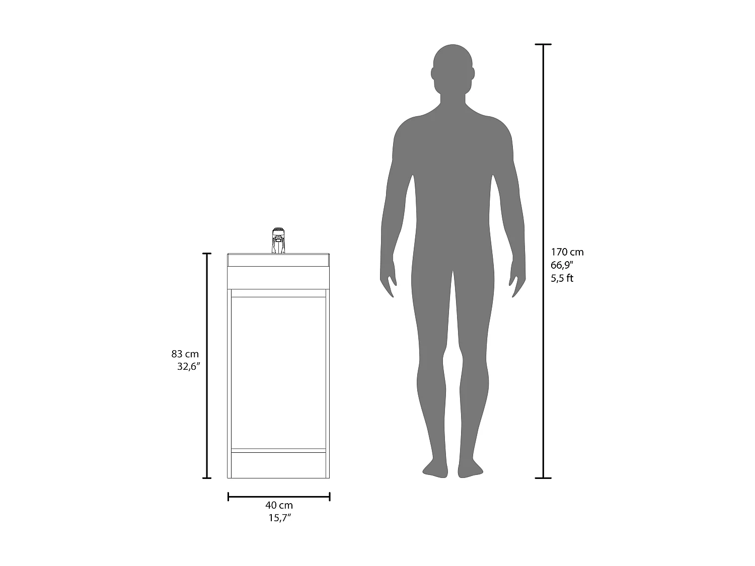 Madrid mueble de baño en melamina con una puerta