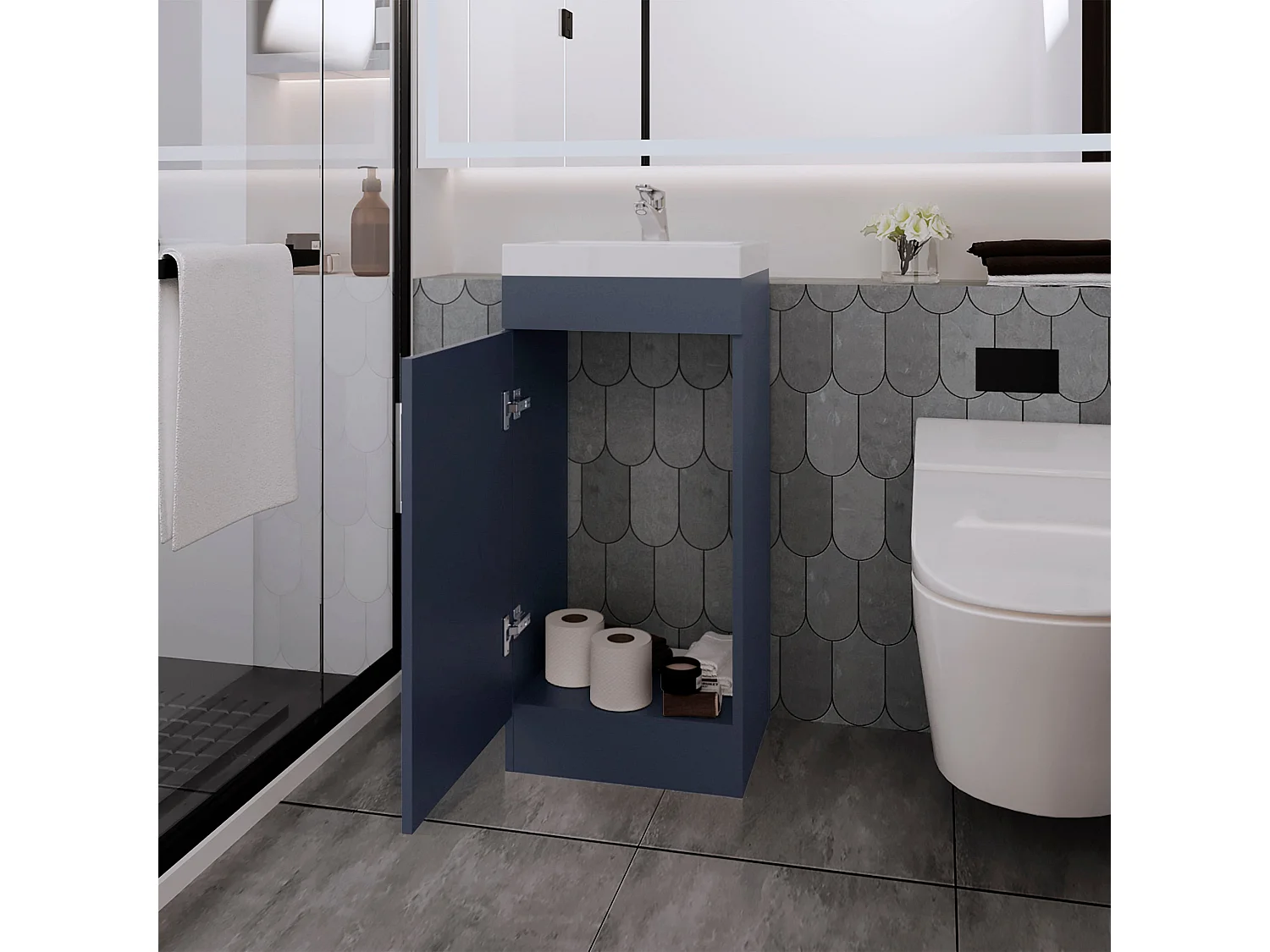 Madrid mueble de baño en melamina con una puerta