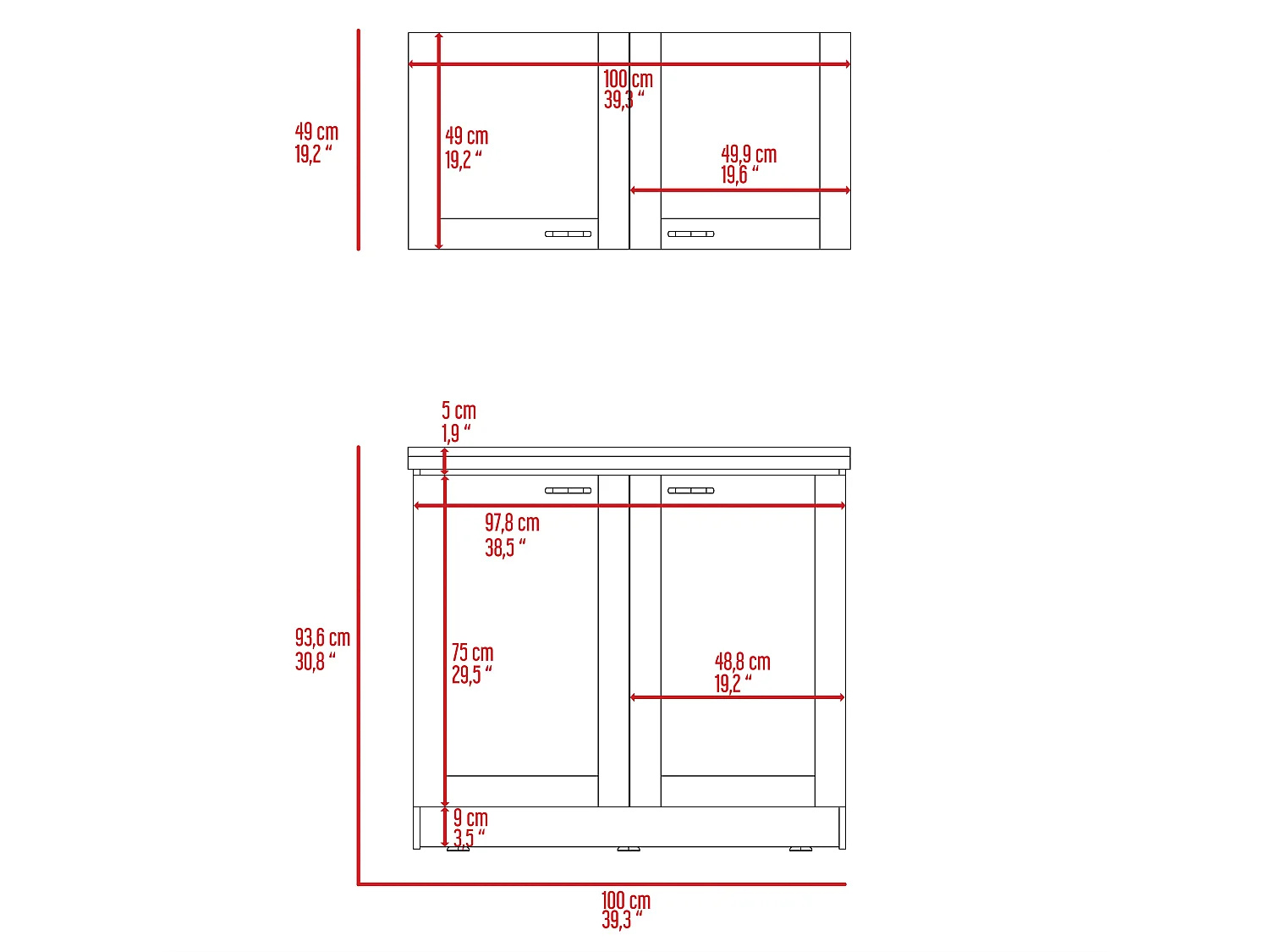 Gabinete Zurich con 2 Puertas