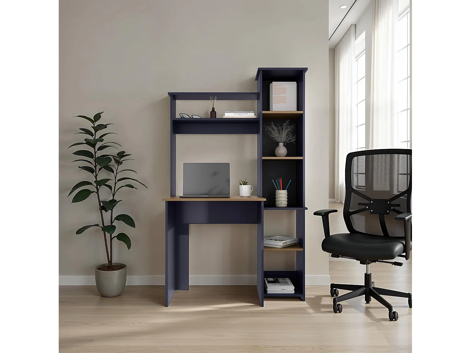 Escritorio Versailles con estantes y diseño funcional