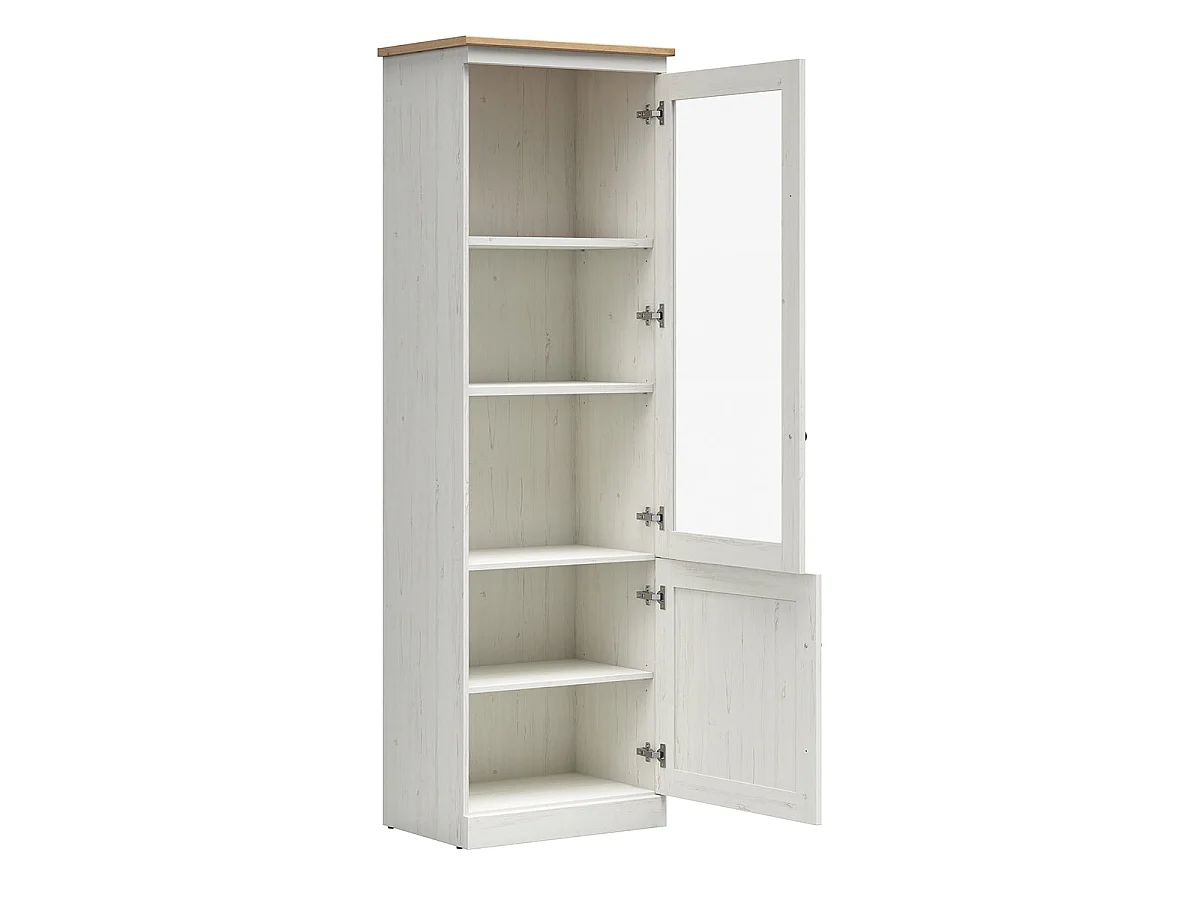 Vitrine 2 portes Victoria Blanc et Bois