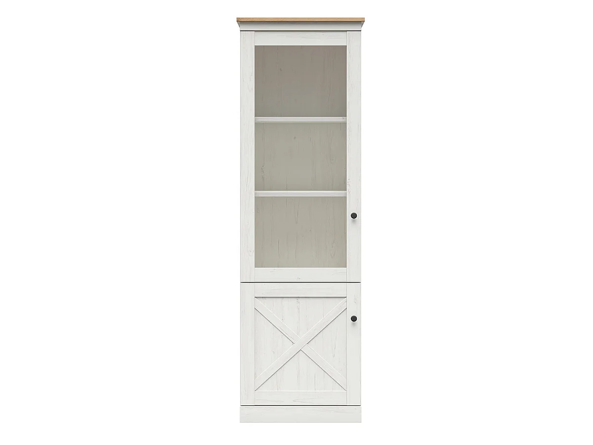 Vitrine 2 portes Victoria Blanc et Bois