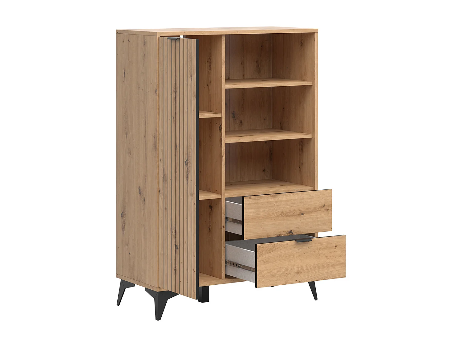 Bücherregal 1 Tür 2 Schubladen Mao Holz