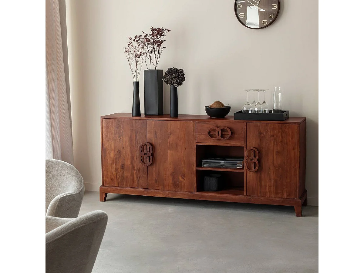 Buffet 3 portes en bois d'acacia Quilla