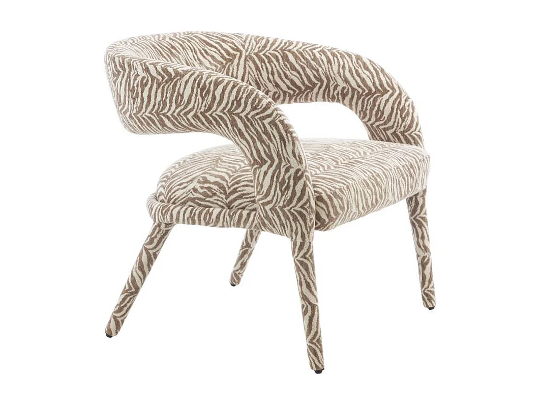 Fauteuil en tissu à motif zèbre Indira