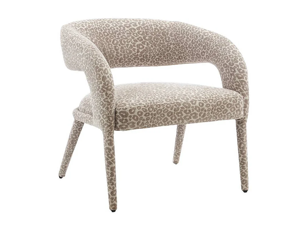 Fauteuil en tissu à motif léopard Indira