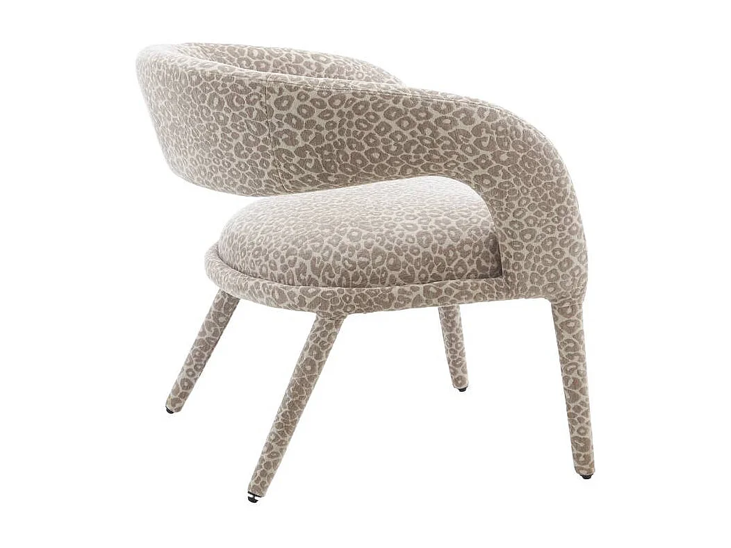Fauteuil en tissu à motif léopard Indira