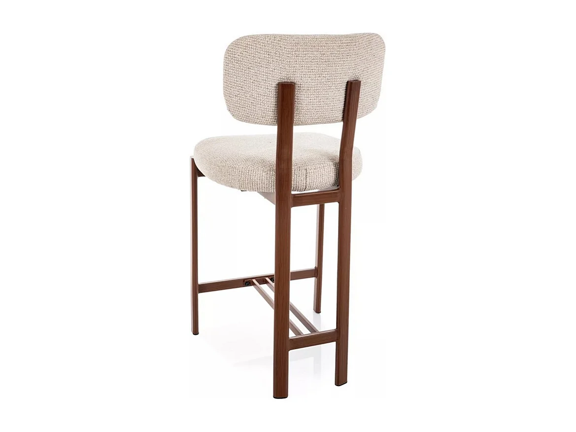 Chaise de bar scandinave tissu texturé beige clair - Olf