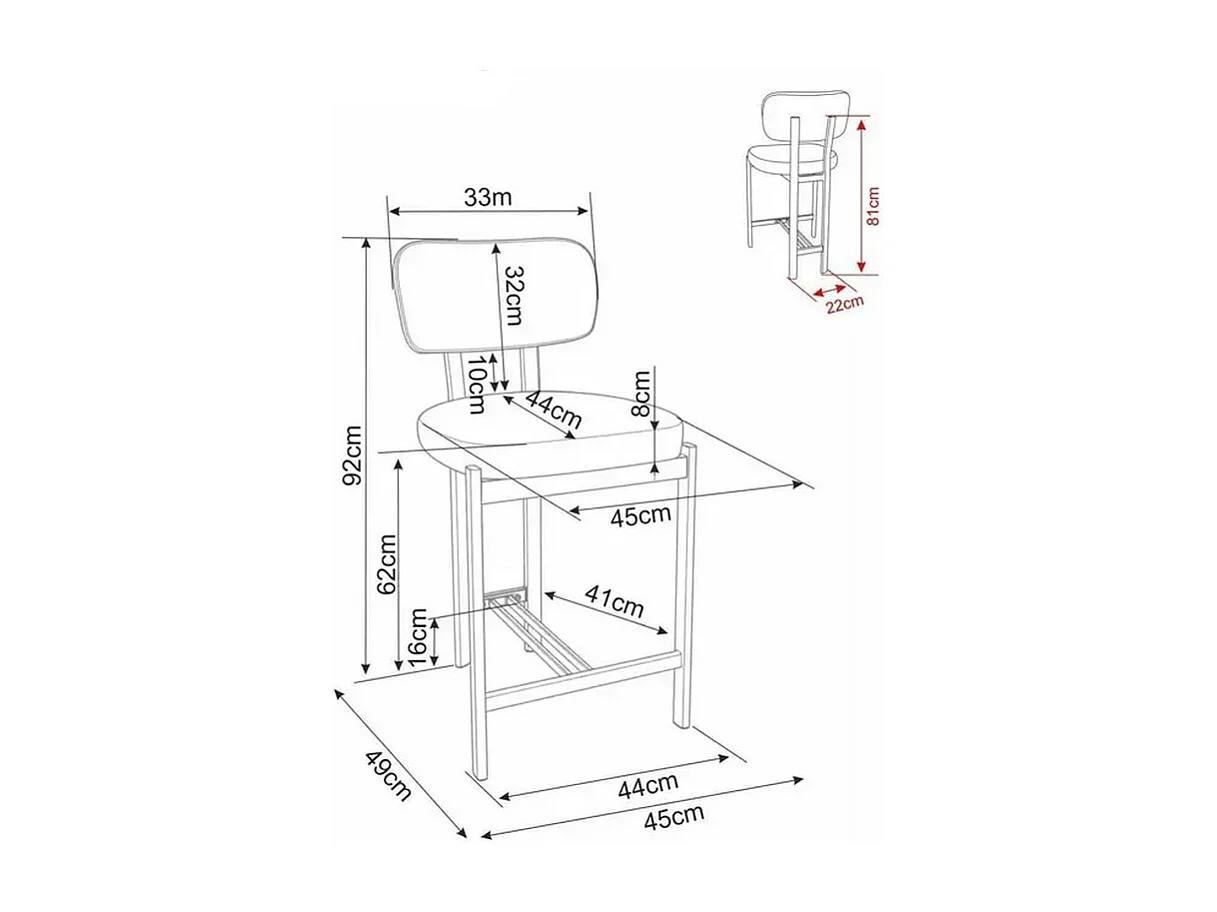 Chaise de bar scandinave tissu texturé beige clair - Olf