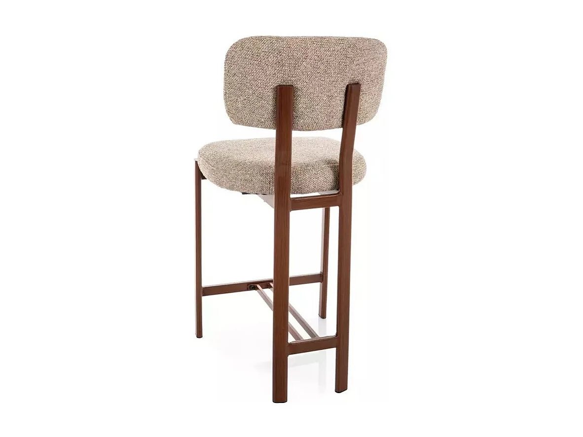 Chaise haute scandinave tissu texturé beige - Olf