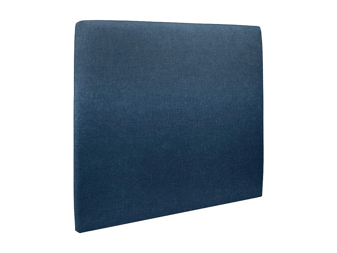 Lit 140x190cm avec tête de lit tapissier tissu et sommier kit Bleu - Hauteur totale : 29cm
