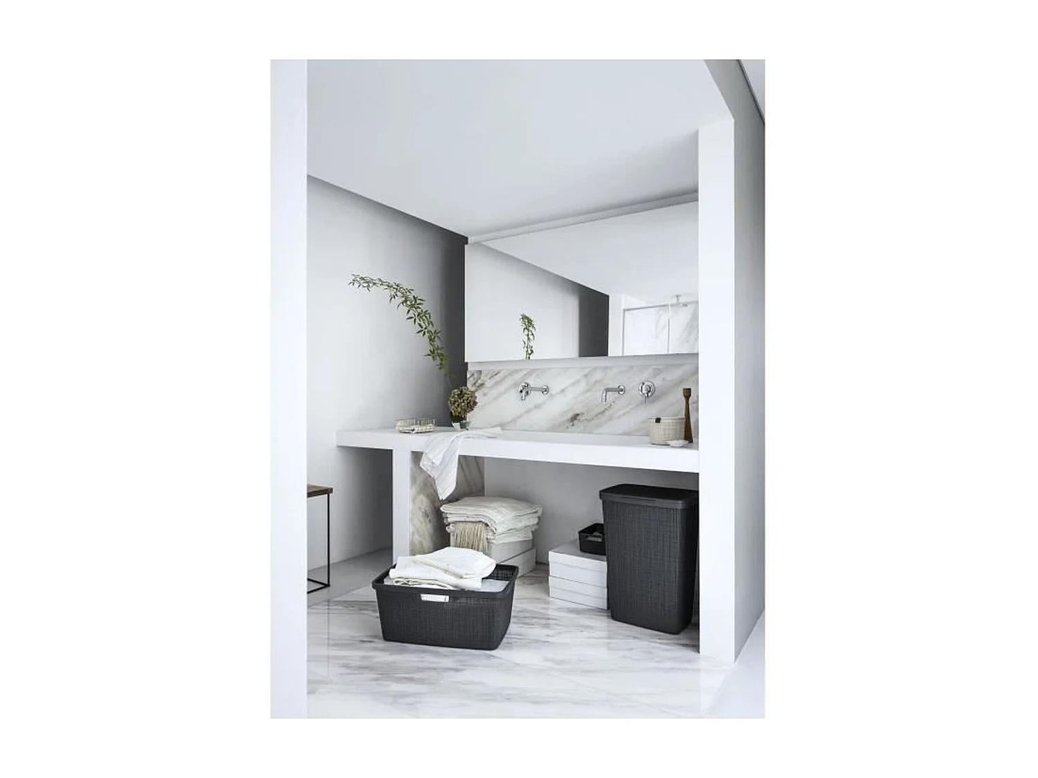 Corbeille à linge Jute - 46 L - Gris