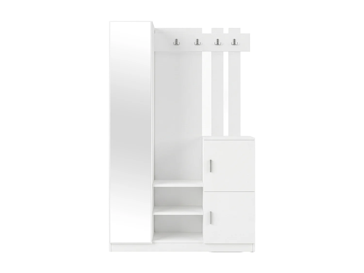 Vestiaire avec 3 portes et 1 miroir - Blanc - MIROTA