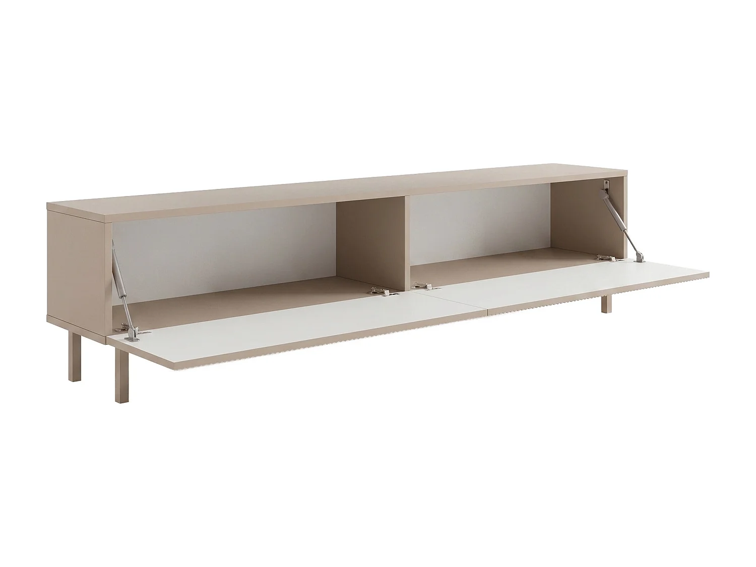 Meuble TV avec 2 portes - Beige - ZUMEYA