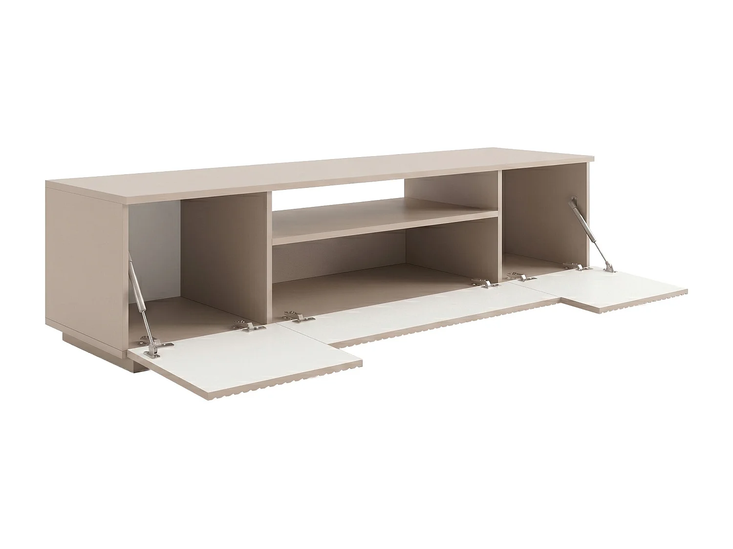 Meuble TV avec 3 portes et 1 niche - Beige - EROLYA
