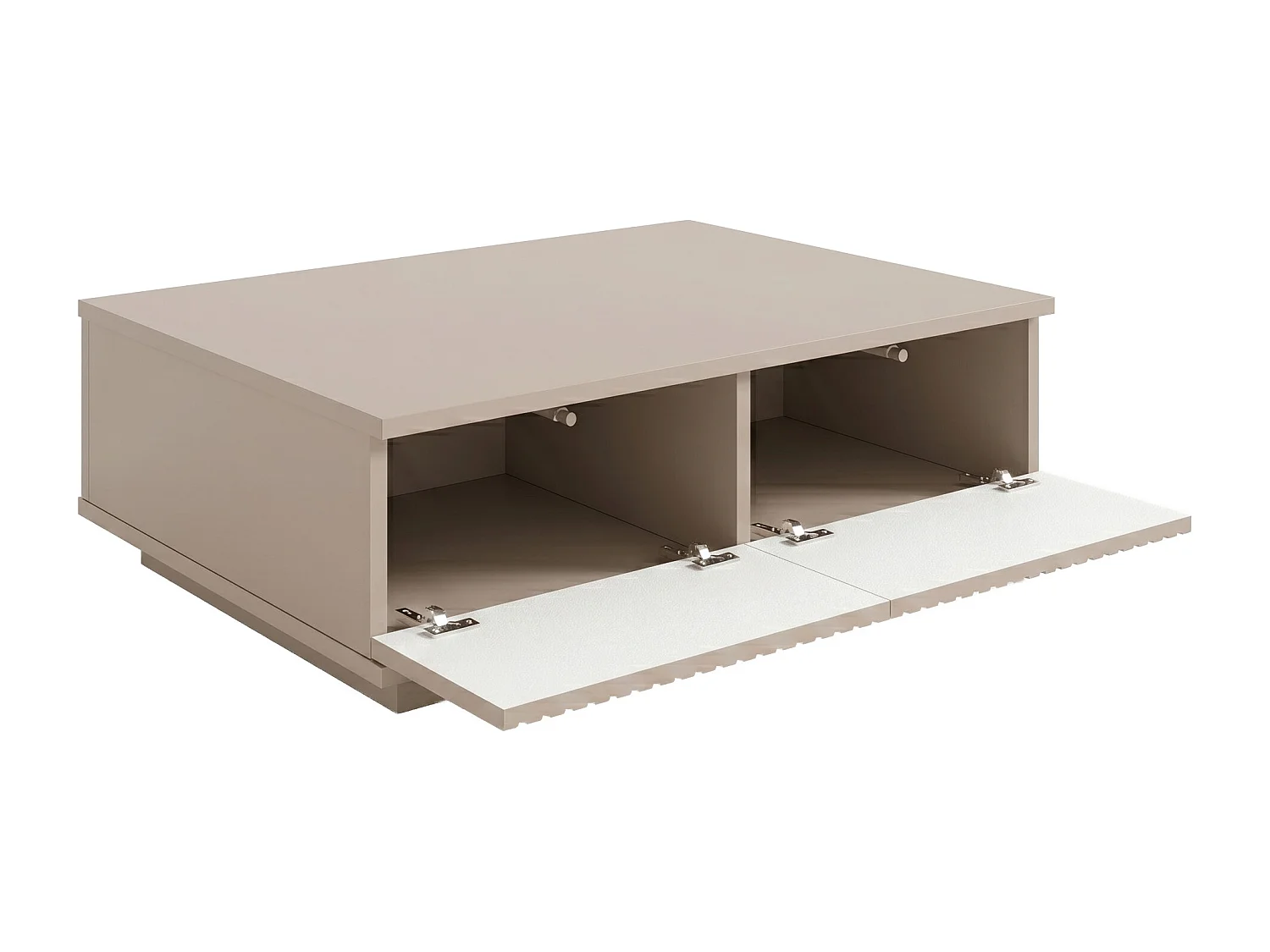 Table basse avec 2 portes - Beige - EROLYA