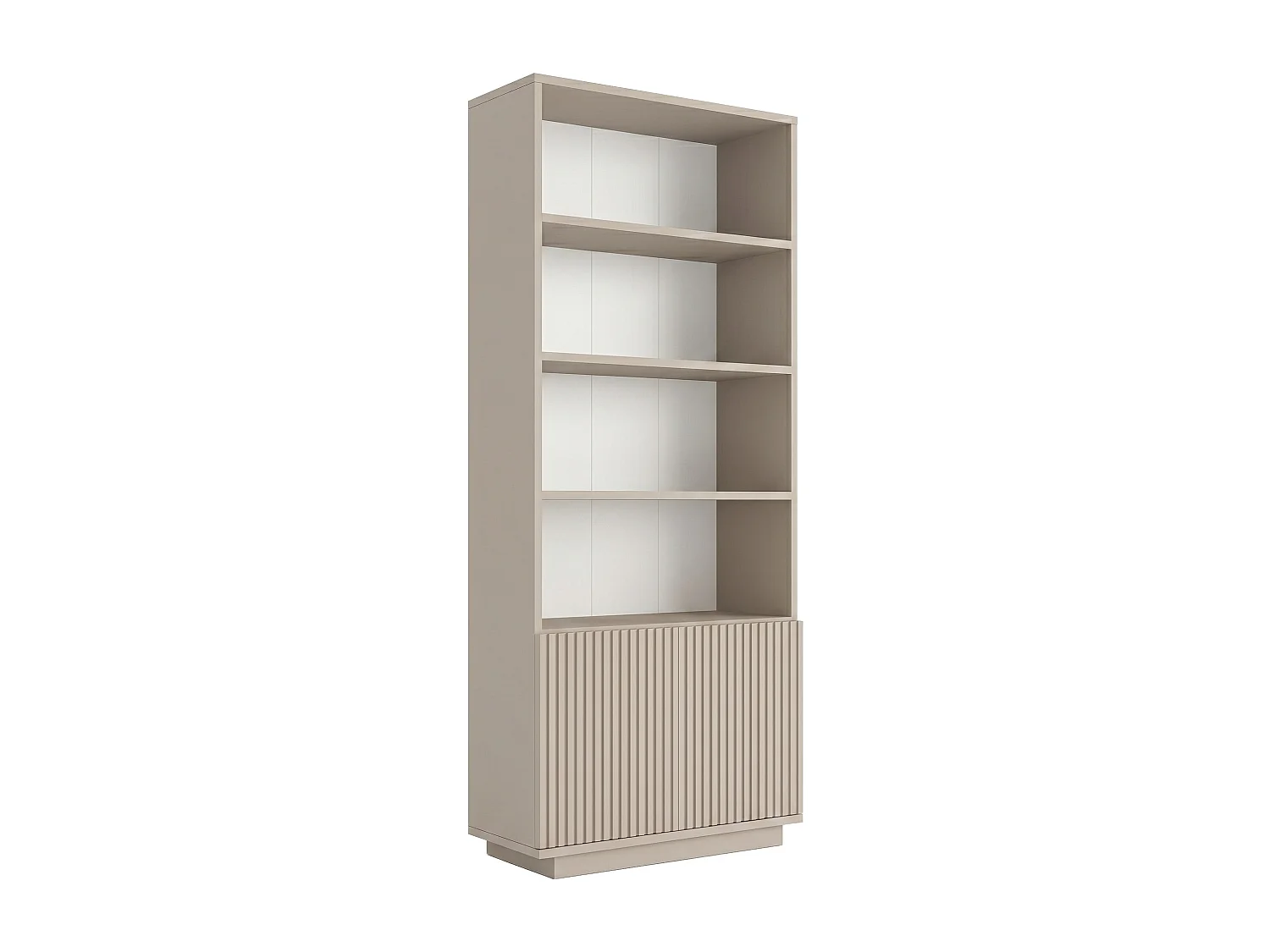 Bibliothèque avec 2 portes et 4 niches - Beige - EROLYA