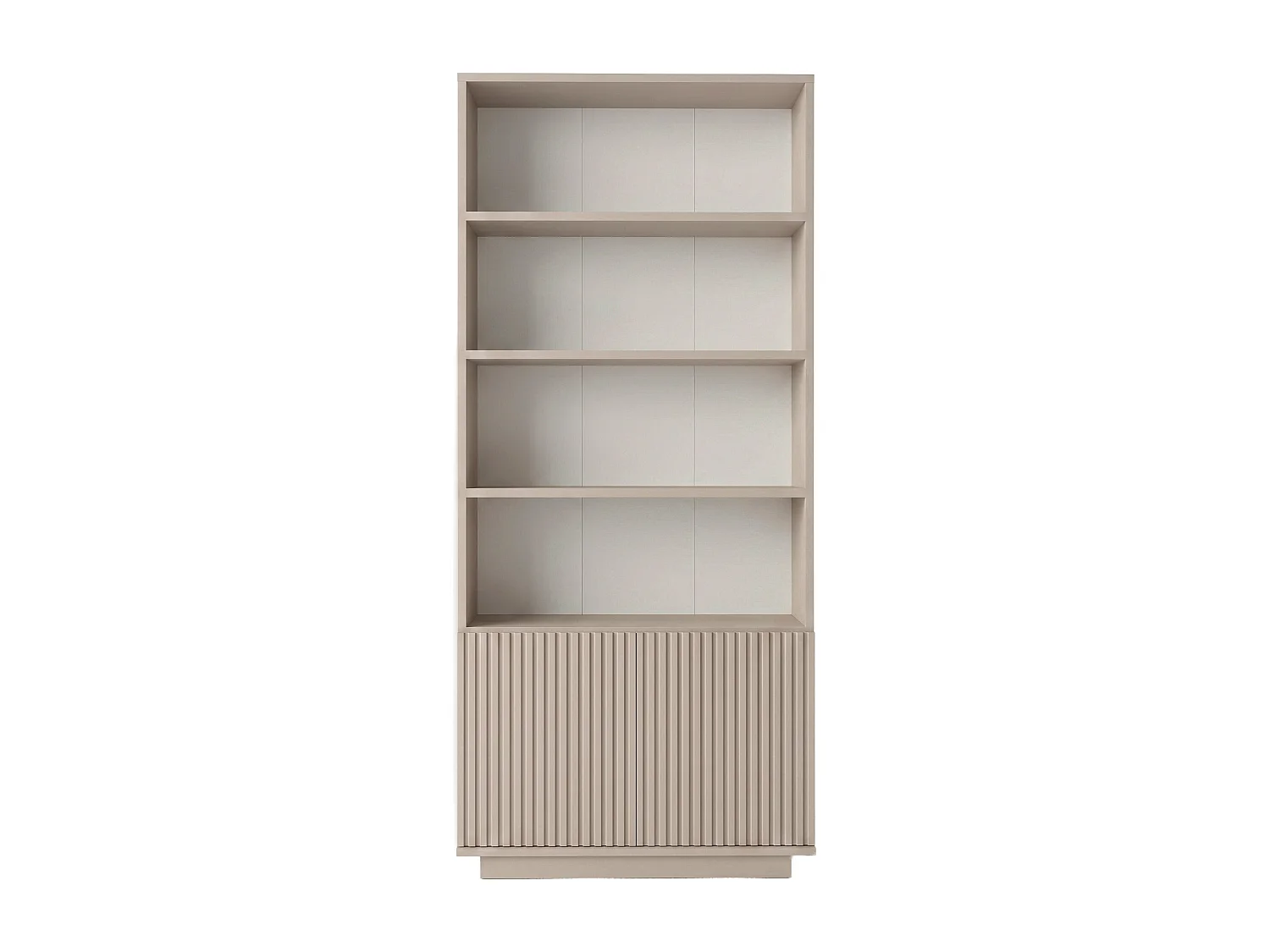 Bibliothèque avec 2 portes et 4 niches - Beige - EROLYA