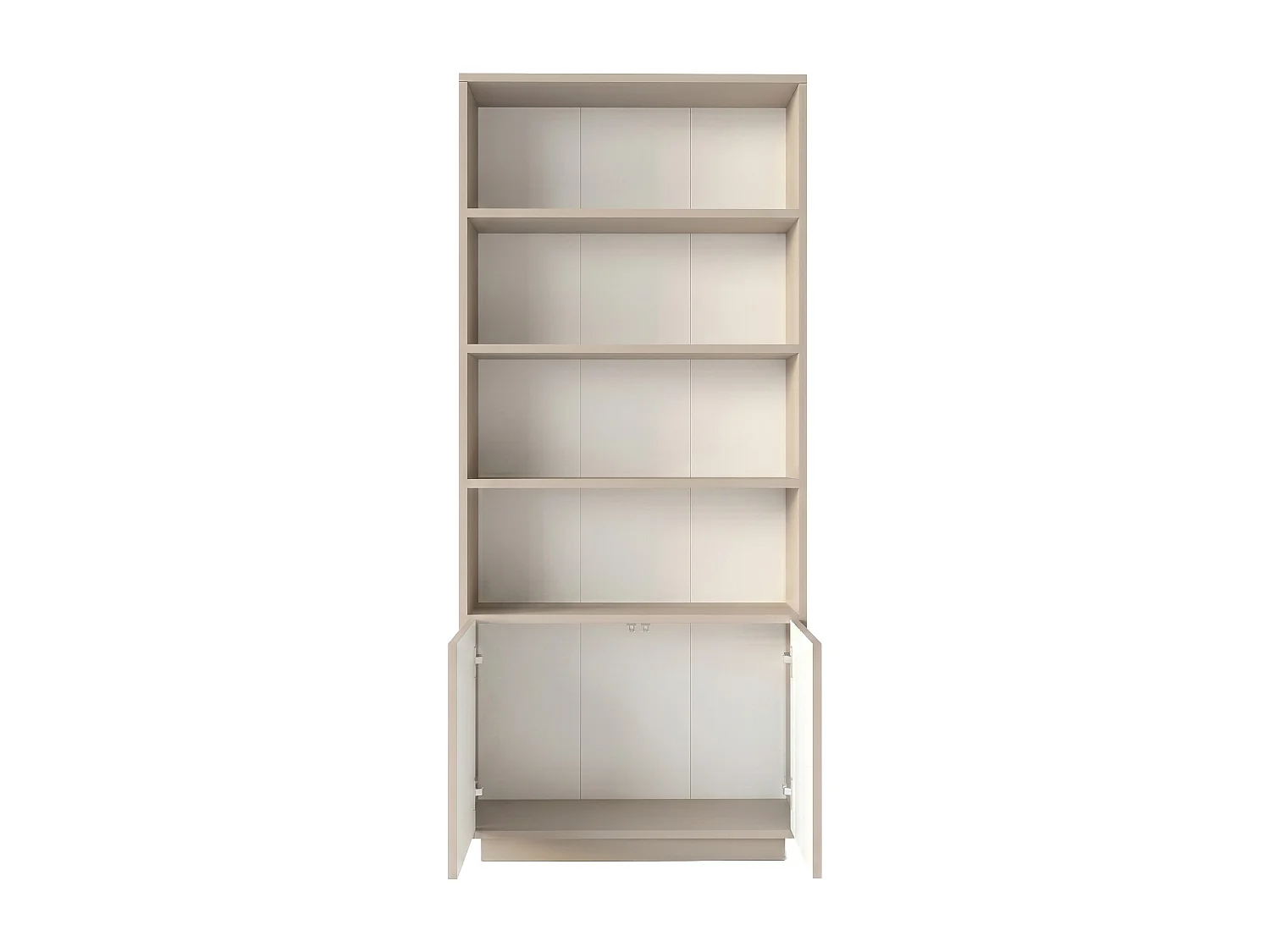 Bibliothèque avec 2 portes et 4 niches - Beige - EROLYA