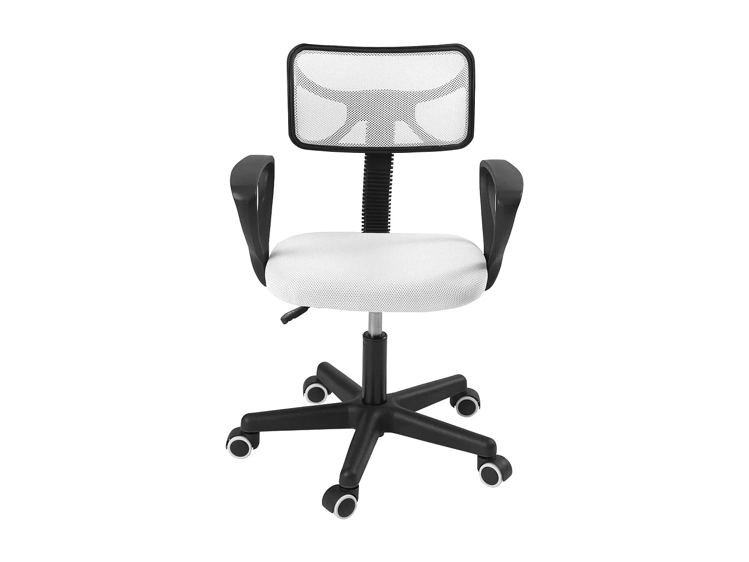 Chaise bureau enfant textile Mesh pivotant accoudoir hauteur réglable roulettes LAB (Blanc)