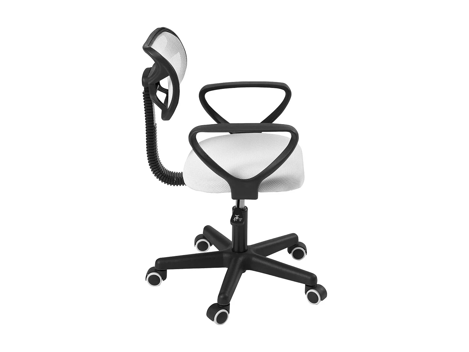 Chaise bureau enfant textile Mesh pivotant accoudoir hauteur réglable roulettes LAB (Blanc)