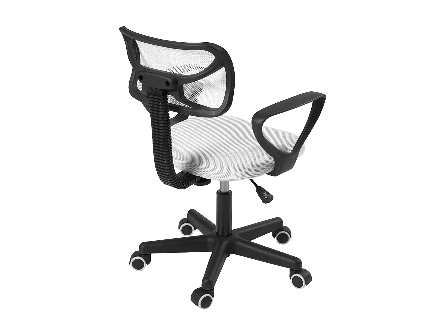 Chaise bureau enfant textile Mesh pivotant accoudoir hauteur réglable roulettes LAB (Blanc)