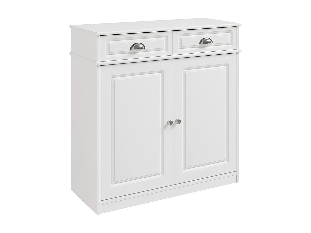 SoBuy Meuble à chaussures à 2 tiroirs Blanc 80x35x82cm Classique FSB104-W