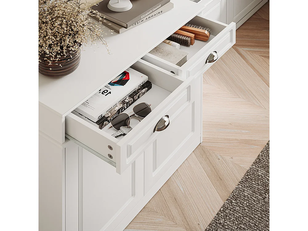 SoBuy Meuble à chaussures à 2 tiroirs Blanc 80x35x82cm Classique FSB104-W
