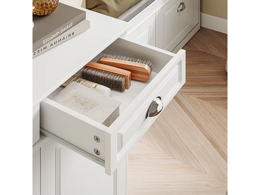 SoBuy Meuble à chaussures à 2 tiroirs Blanc 80x35x82cm Classique FSB104-W