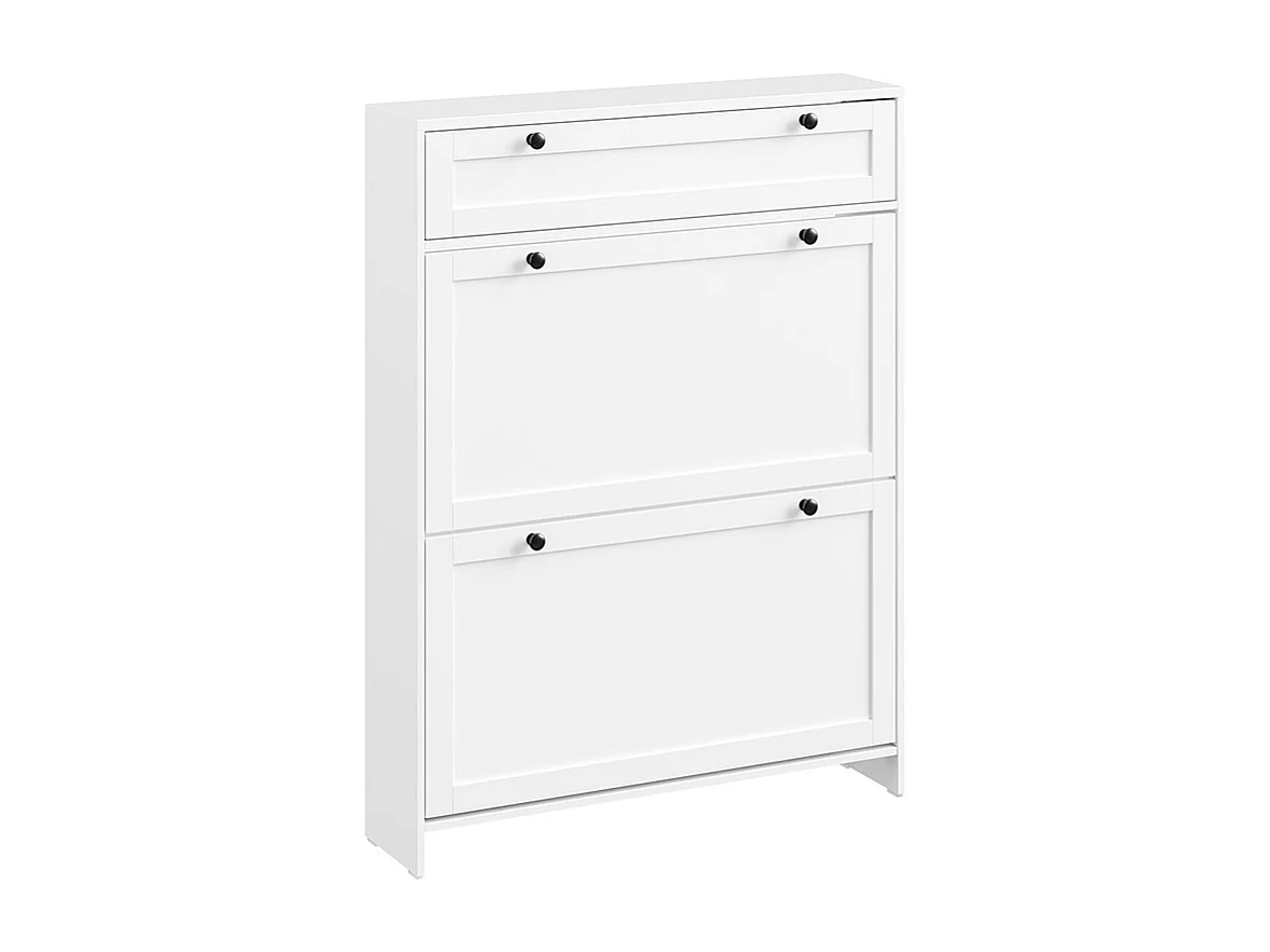 SoBuy Skåp för skor med 1 låda Vit 80x19x107cm Nordisk FSR207-W