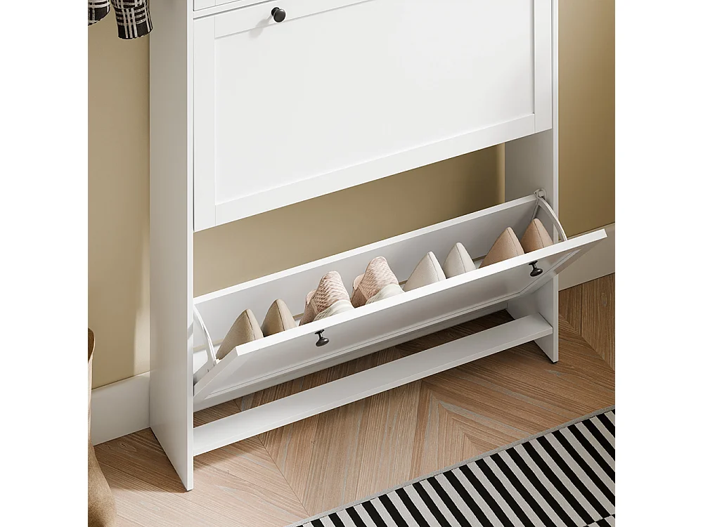 SoBuy Skåp för skor med 1 låda Vit 80x19x107cm Nordisk FSR207-W