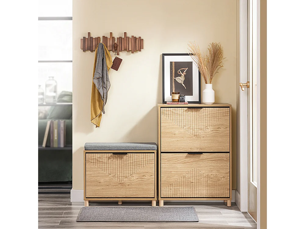 SoBuy Skåp för skor, 2 dörrar 60x24x83cm Nordisk FSR200-II-N