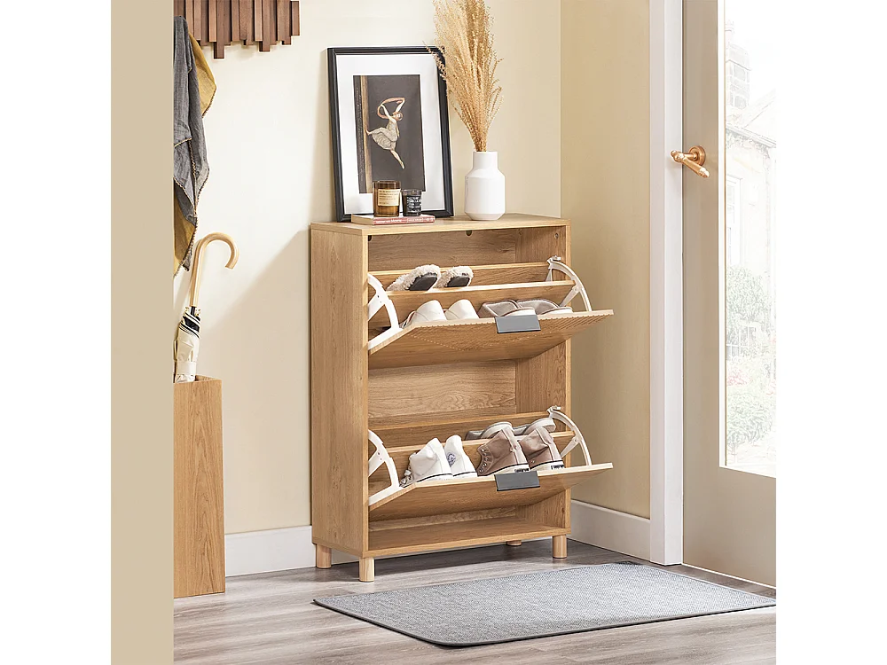 SoBuy Skåp för skor, 2 dörrar 60x24x83cm Nordisk FSR200-II-N