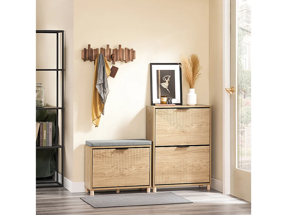 SoBuy Skåp för skor, 2 dörrar 60x24x83cm Nordisk FSR200-II-N