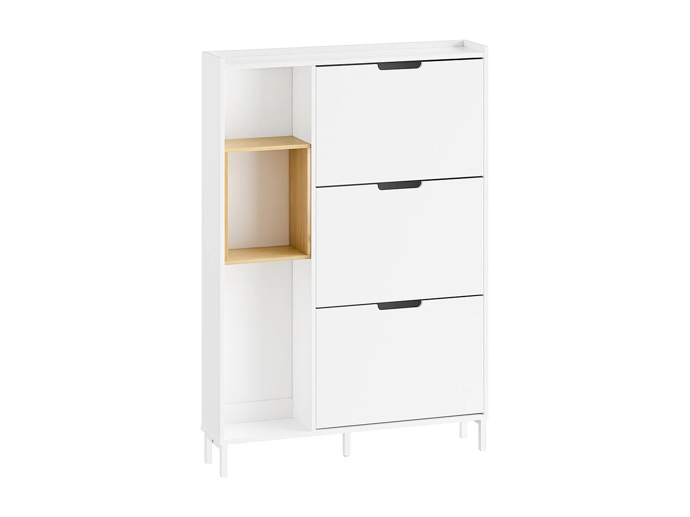 SoBuy Skåp för skor med 3 dörrar Vit 87x90x129.5cm Minimalistisk FSR209-NW