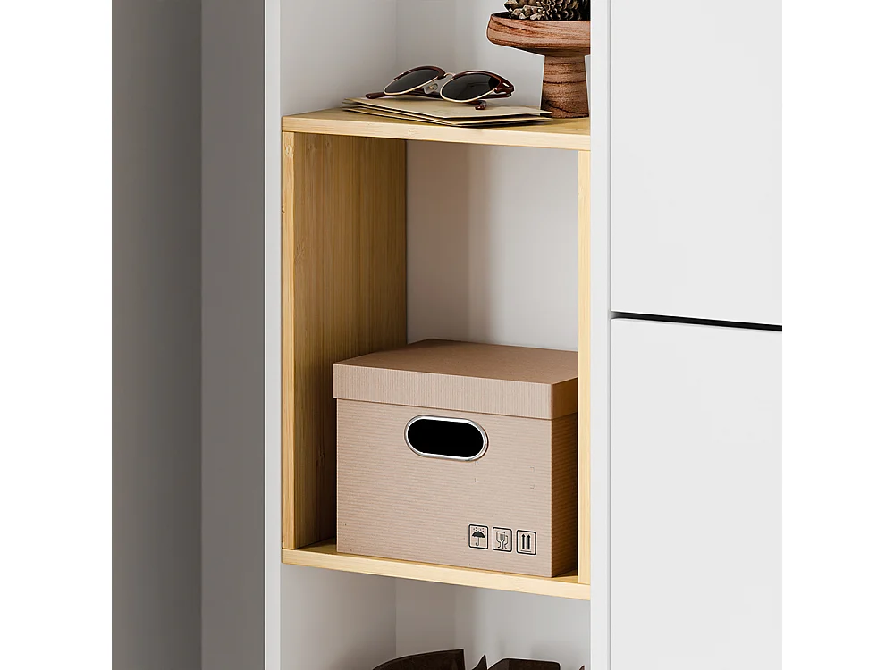 SoBuy Skåp för skor med 3 dörrar Vit 87x90x129.5cm Minimalistisk FSR209-NW