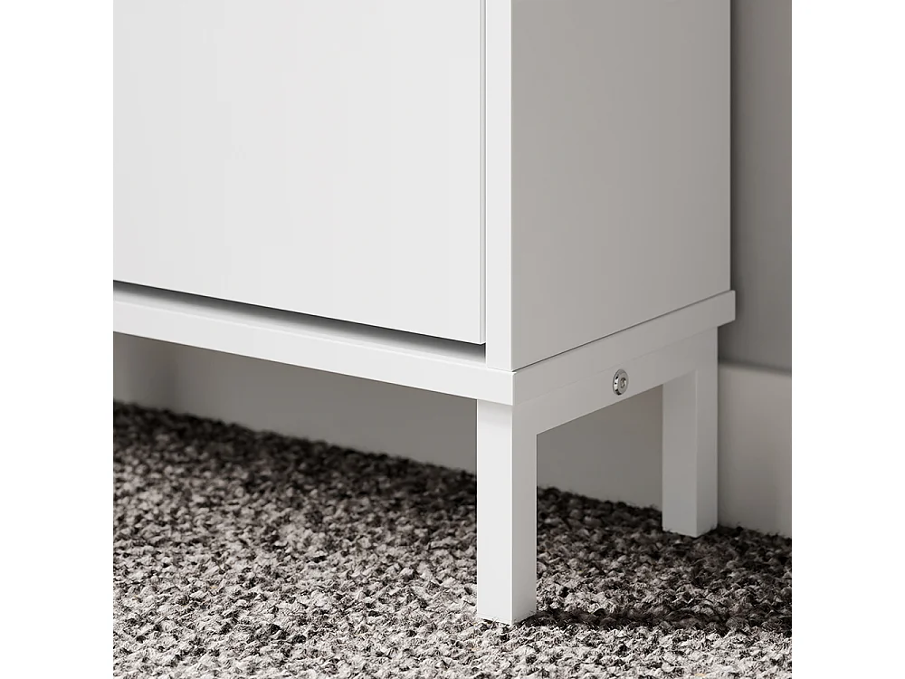 SoBuy Skåp för skor med 3 dörrar Vit 87x90x129.5cm Minimalistisk FSR209-NW