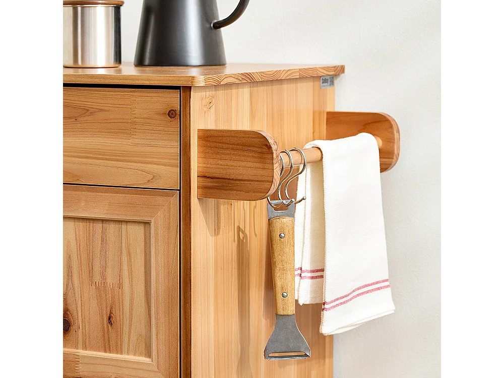 SoBuy Carrinho de cozinha com uma gaveta 75x38x86cm Rústico FKW45-N