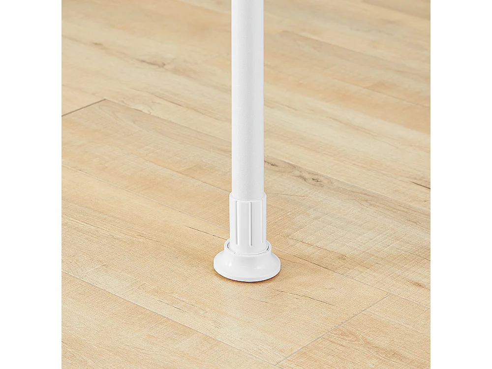 SoBuy Cabide de pé com 2 prateleiras Branco 62x75x200cm Minimalista KLS04-II-W